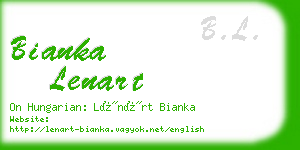 bianka lenart business card